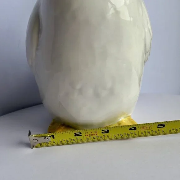 Fitz and Floyd White Goose Pitcher Blue Ribbon Handle Vintage Kitchenware - Picture 9 of 12